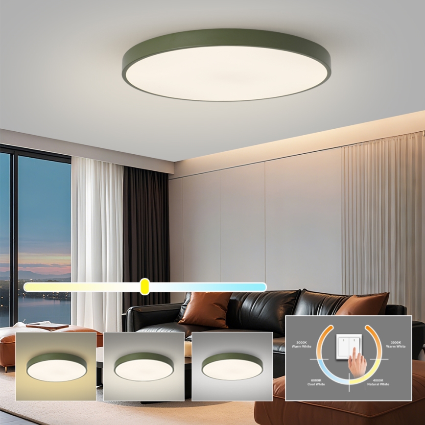 Brilagi - Oprawa sufitowa POOL LED/100W/230V 3000/4000/6000K śr. 80 cm zielona