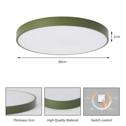 Brilagi - Oprawa sufitowa POOL LED/100W/230V 3000/4000/6000K śr. 80 cm zielona