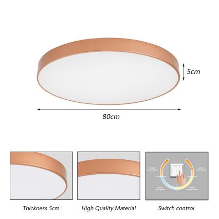 Brilagi - Oprawa sufitowa LED POOL LED/100W/230V 3000/4000/6000K Ø 80 cm brązowa