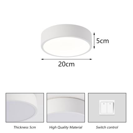 Brilagi - Oprawa sufitowa LED POOL LED/18W/230V 3000/4500/6000K Ø 20 cm biała