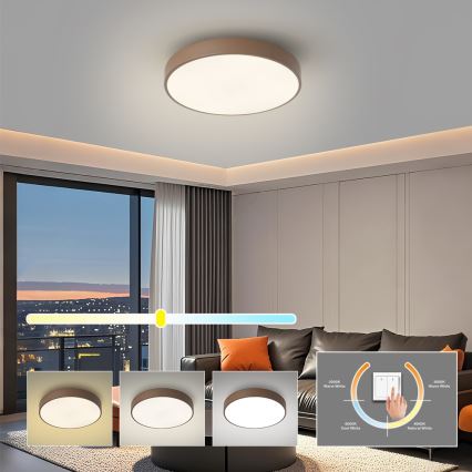 Brilagi - Oprawa sufitowa LED POOL LED/36W/230V 3000/4000/6000K Ø 30 cm, brązowa