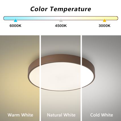 Brilagi - Oprawa sufitowa LED POOL LED/36W/230V 3000/4000/6000K Ø 30 cm, brązowa