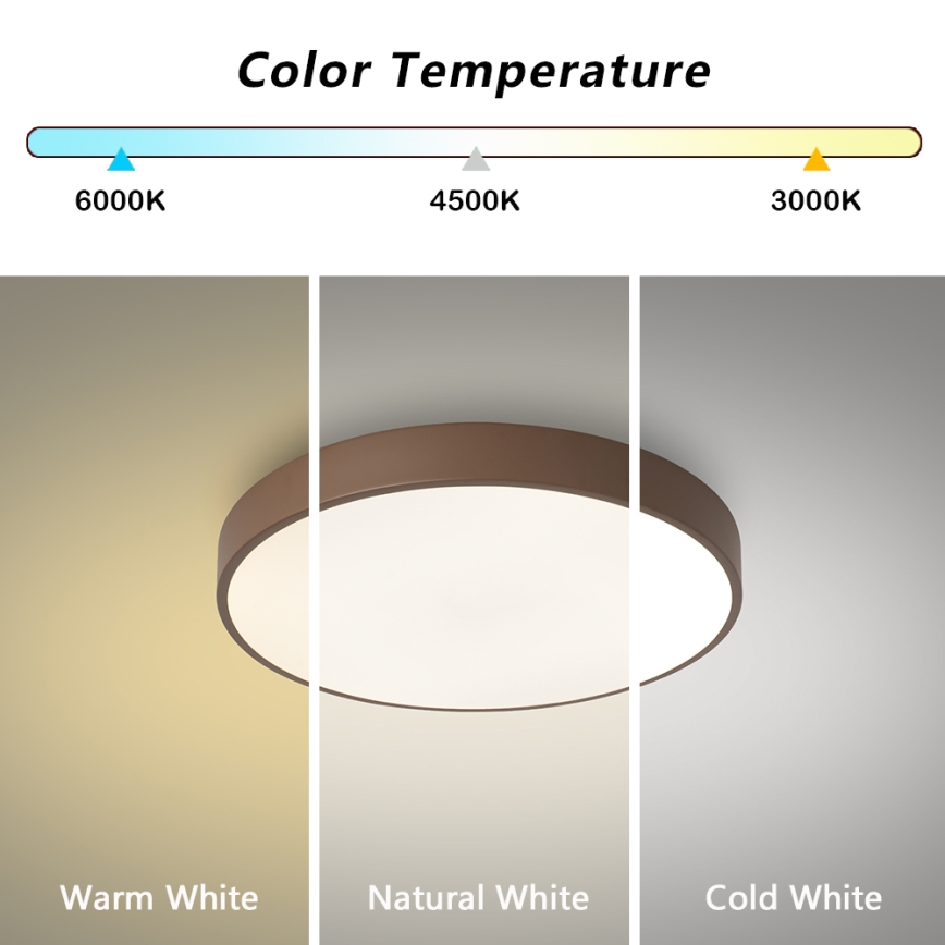 Brilagi - Oprawa sufitowa LED POOL LED/36W/230V 3000/4000/6000K Ø 30 cm, brązowa