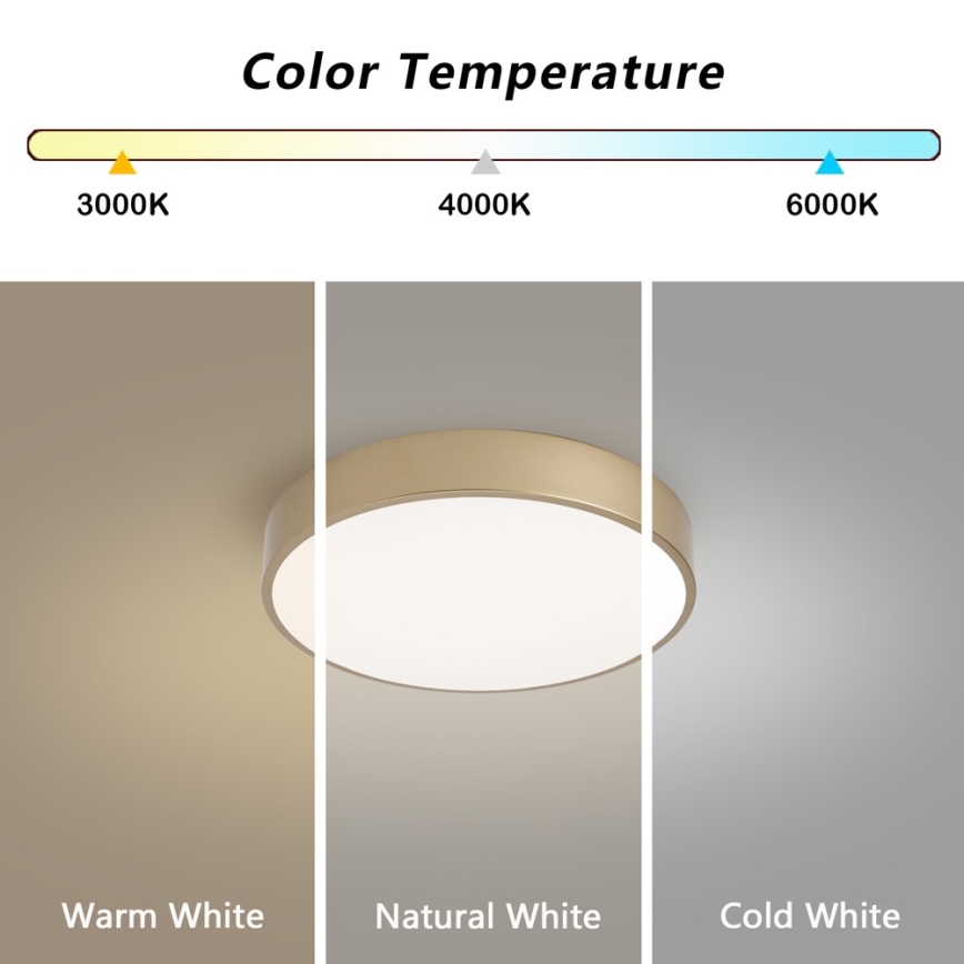 Brilagi - Oprawa sufitowa LED POOL LED/36W/230V 3000/4000/6000K Ø 30 cm złota