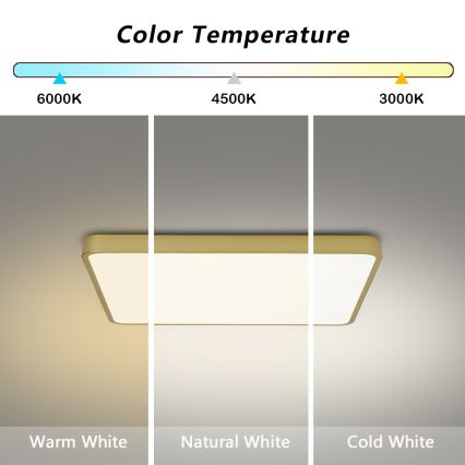 Brilagi - Oprawa sufitowa LED POOL LED/36W/230V 3000/4500/6000K 40x40 cm złota