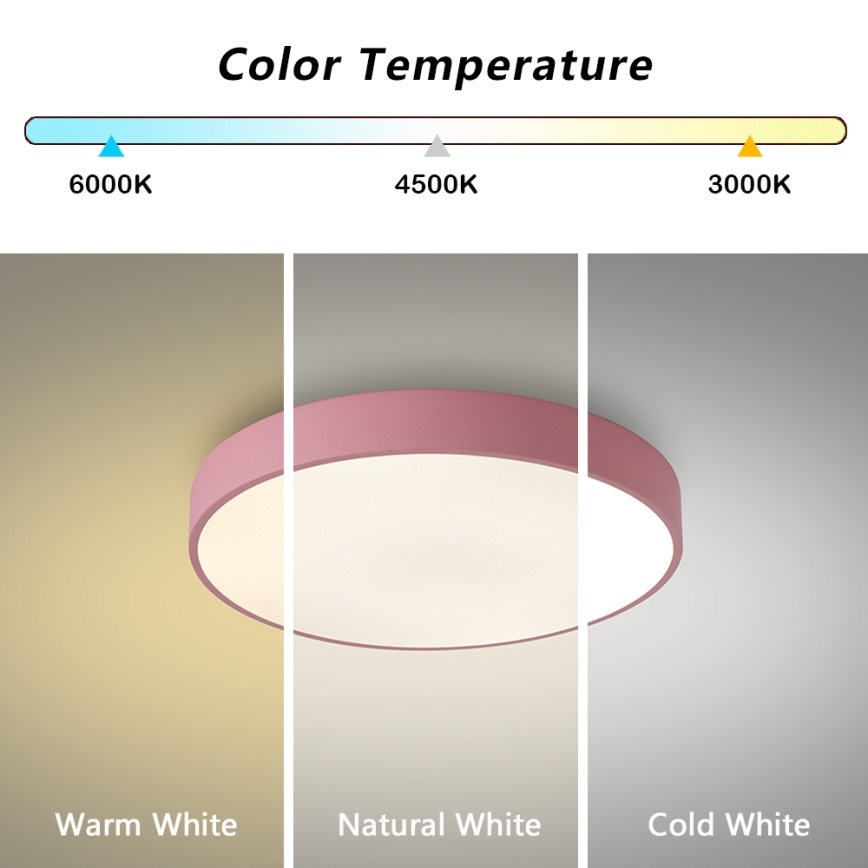 Brilagi - Plafon LED POOL/48W/230V 3000/4000/6000K Ø 40 cm różowy