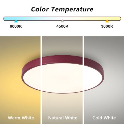 Brilagi - Plafon LED POOL LED/60W/230V 3000/4000/6000K śr. 50 cm burgundowy