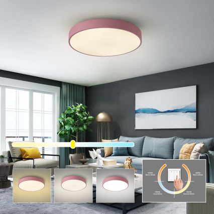 Brilagi - Lampa sufitowa LED POOL LED/60W/230V 3000/4000/6000K śr. 50 cm różowa