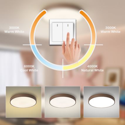 Brilagi - Oprawa sufitowa LED POOL LED/60W/230V 3000/4000/6000K śr. 60 cm brązowa