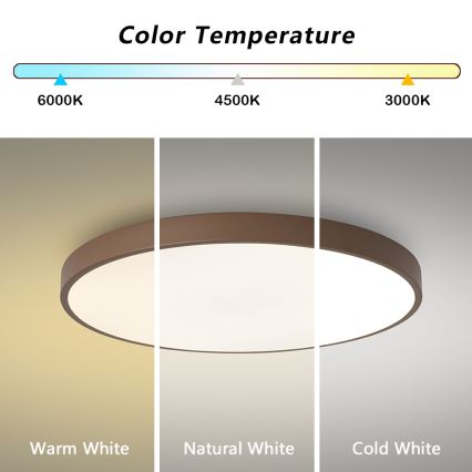 Brilagi - Oprawa sufitowa LED POOL LED/60W/230V 3000/4000/6000K śr. 60 cm brązowa