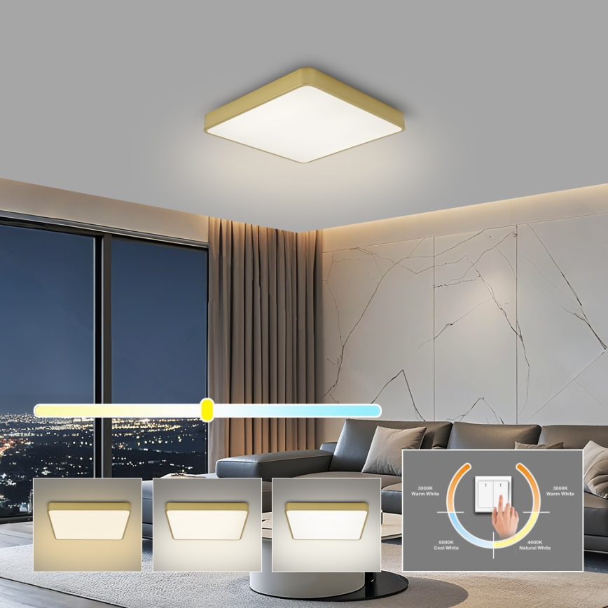 BRILAGI - Oprawa sufitowa LED POOL SQUARE LED/36W/230V 3000/4000/6000K 40x40 cm złota