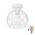 BRILAGI - Oprawa sufitowa LED RETRO GLASS 1xE27/60W/230V śr. 25 cm biała/przezroczysta