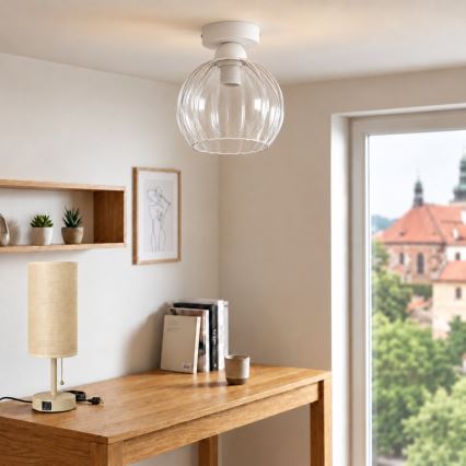 BRILAGI - Oprawa sufitowa LED RETRO GLASS 1xE27/60W/230V śr. 25 cm biała/przezroczysta