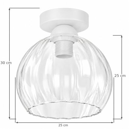 BRILAGI - Oprawa sufitowa LED RETRO GLASS 1xE27/60W/230V śr. 25 cm biała/przezroczysta