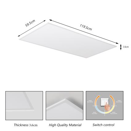 Brilagi - Oprawa sufitowa LED SLIMFRAME LED/80W/230V 120x60 cm 3000/4000/6000K biała