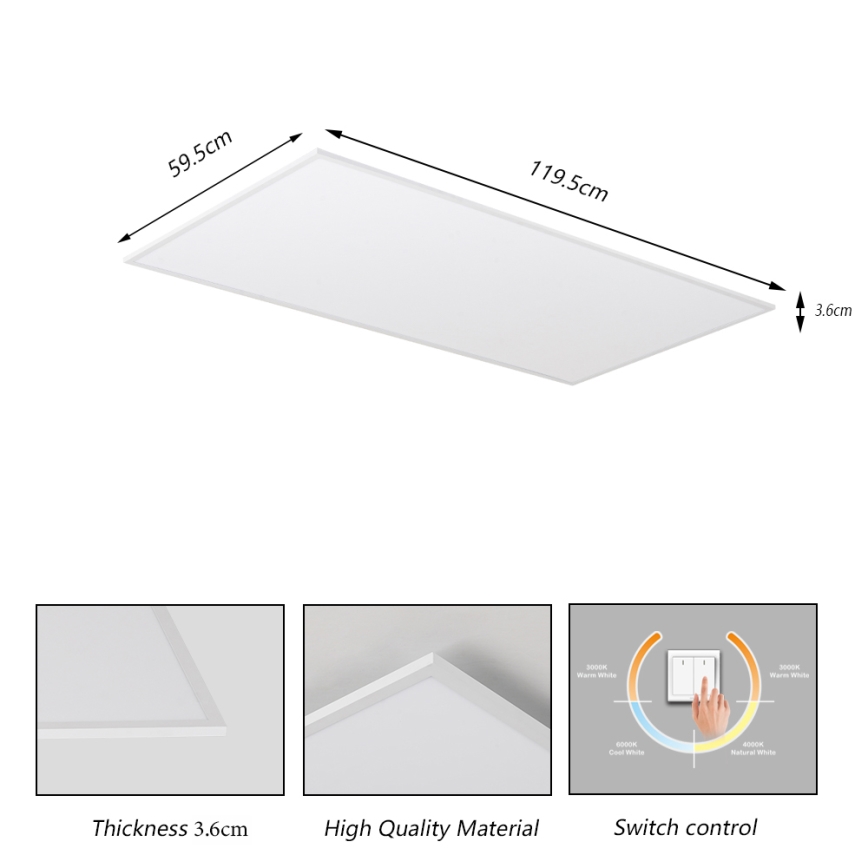 Brilagi - Oprawa sufitowa LED SLIMFRAME LED/80W/230V 120x60 cm 3000/4000/6000K biała