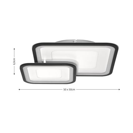 Brilagi - ściemnialna lampa sufitowa LED TANDORA LED/49W/230V 50x50 cm 3000-6000K + pilot zdalnego sterowania