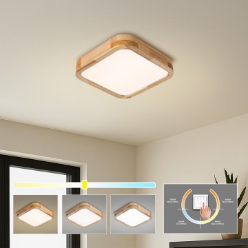 Brilagi - Oprawa sufitowa LED WOODLINE SQUARE LED/32W/230V 3000/4000/6000K dąb 30x30 cm