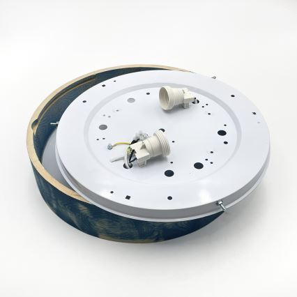 Brilagi - Oprawa sufitowa PINO 2xE27/15W/230V sosna/niebieska śr. 37,5 cm