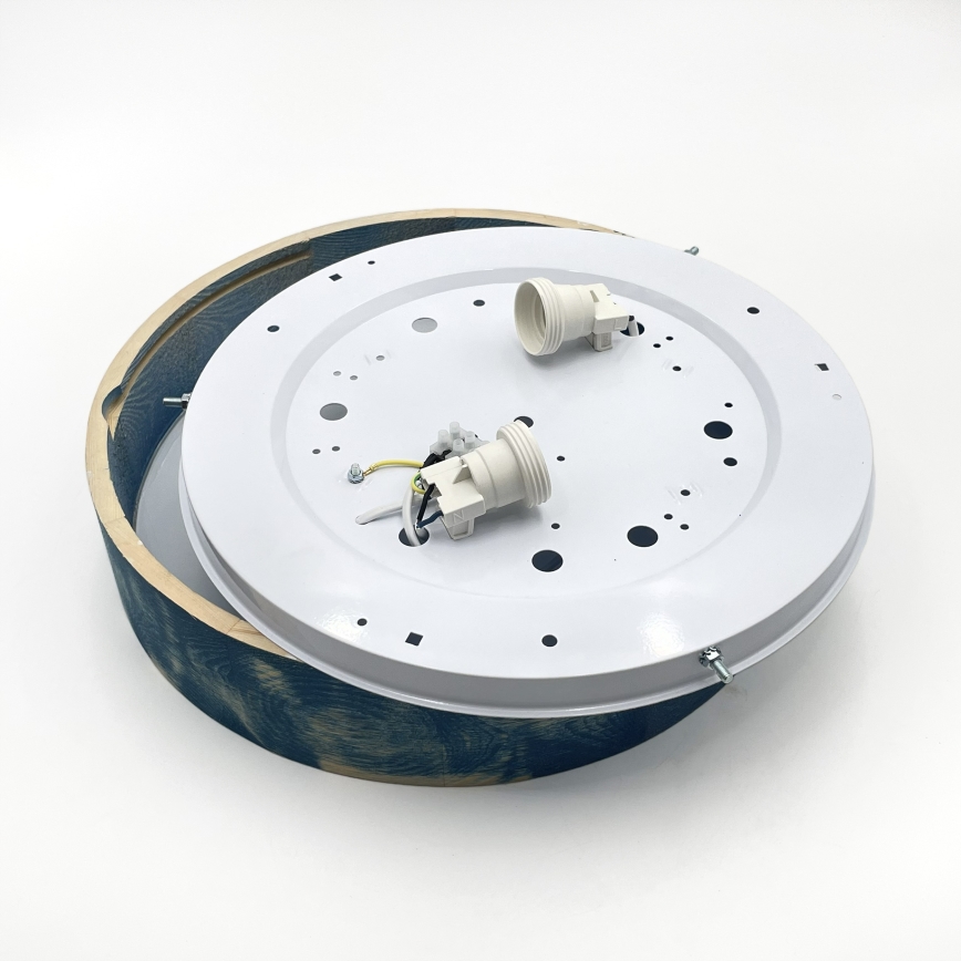 Brilagi - Oprawa sufitowa PINO 2xE27/15W/230V sosna/niebieska śr. 37,5 cm