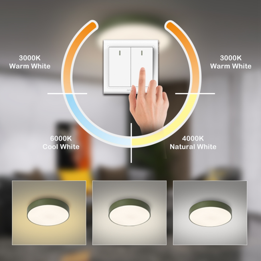Brilagi - Oprawa sufitowa LED POOL LED/48W/230V 3000/4000/6000K średnica 40 cm zielona