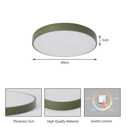 Brilagi - Oprawa sufitowa LED POOL LED/48W/230V 3000/4000/6000K średnica 40 cm zielona