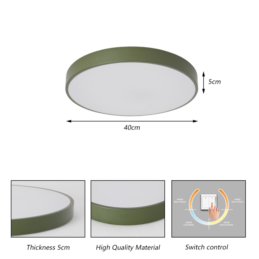 Brilagi - Oprawa sufitowa LED POOL LED/48W/230V 3000/4000/6000K średnica 40 cm zielona