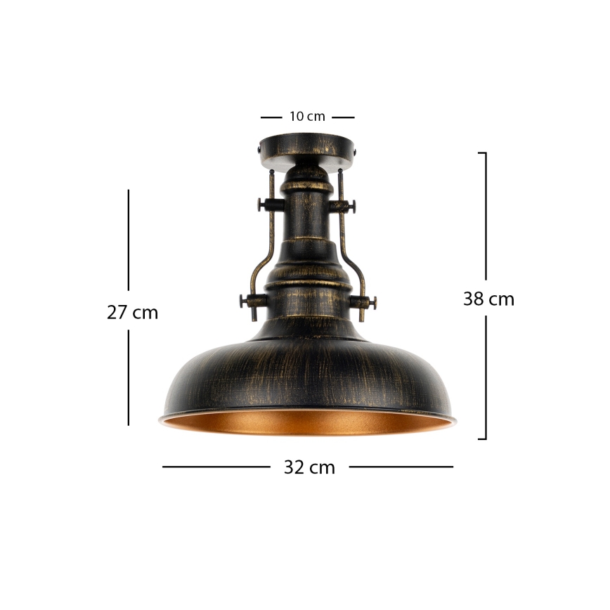 Brilagi - Oprawa sufitowa PYRONIC 1xE27/40W/230V śr. 32 cm brąz/patina