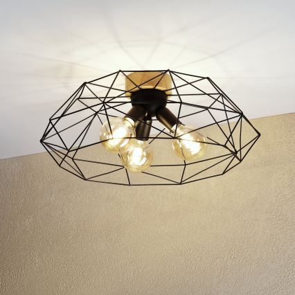 Brilagi - Oprawa sufitowa WOODY BASKET 3xE27/60W/230V śr. 60 cm dąb