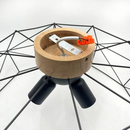 Brilagi - Oprawa sufitowa WOODY BASKET 3xE27/60W/230V śr. 60 cm dąb