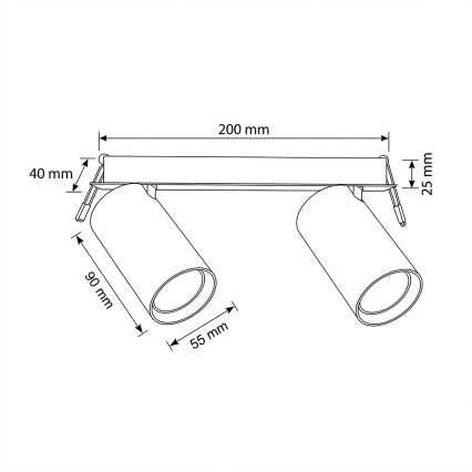 Brilagi - Oprawa wpuszczana SELE 2xGU10/30W/230V biała