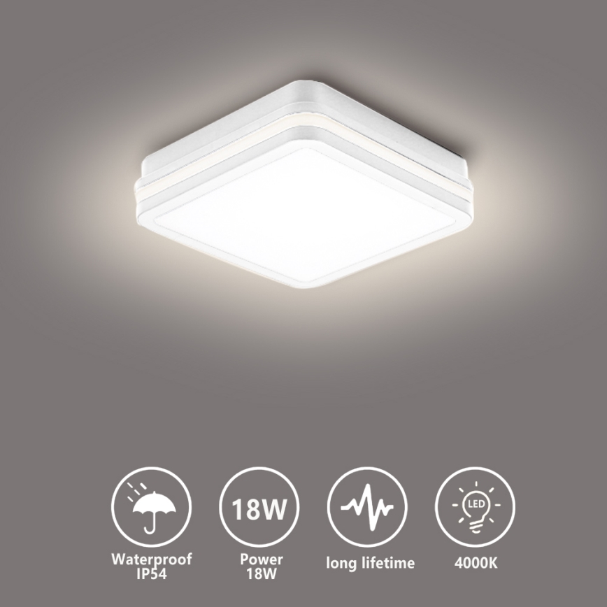 Brilagi - Oprawa zewnętrzna LED BENE LED/18W/230V 22x22 cm biała IP54