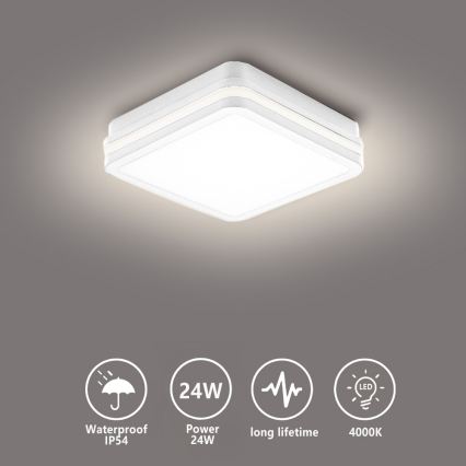 Brilagi - Oprawa zewnętrzna LED BENE LED/24W/230V 26x26 cm biała IP54