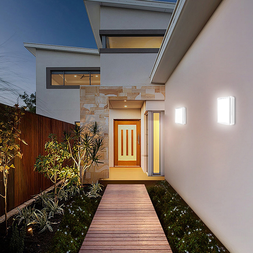 Brilagi - oprawa zewnętrzna LED z czujnikiem BENE LED/18W/230V 22x22 cm biała IP54