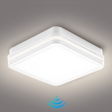 Brilagi - Oprawa zewnętrzna LED z czujnikiem BENE LED/24W/230V 26x26 cm biała IP54
