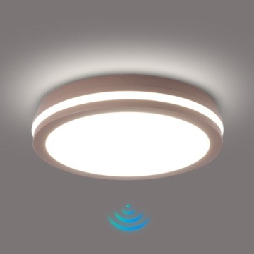 Brilagi - Oprawa zewnętrzna LED z czujnikiem BENE LED/24W/230V śr. 26 cm brązowa IP54