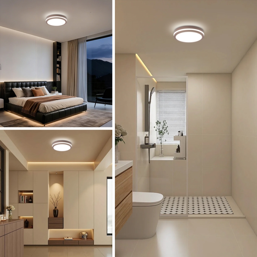 Brilagi - Zewnętrzna oprawa LED z czujnikiem BENE LED/24W/230V śr. 26 cm brązowa IP54