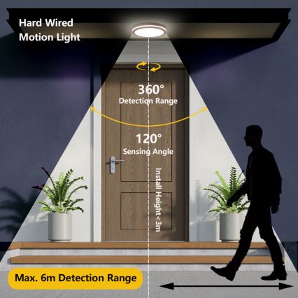 Brilagi - Zewnętrzna oprawa LED z czujnikiem BENE LED/24W/230V śr. 26 cm brązowa IP54