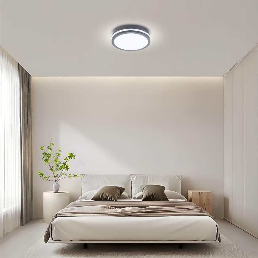 Brilagi - Oprawa zewnętrzna LED z czujnikiem BENE LED/24W/230V, średnica 26 cm, antracyt, IP54
