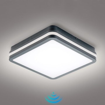 Brilagi - Oprawa zewnętrzna LED z czujnikiem ruchu BENE LED/24W/230V 26x26 cm antracyt IP54