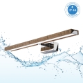 Brilagi - Oświetlenie do lustra łazienkowego 3 w 1 WOODY MIRROR LED/12W/230V 60 cm IP44 błyszczący chrom/dąb orzech