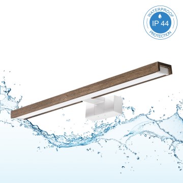 Brilagi - Oświetlenie łazienkowe do lustra 3 w 1 WOODY MIRROR 3w1 LED/12W/230V 60 cm IP44 biały/dąb orzech