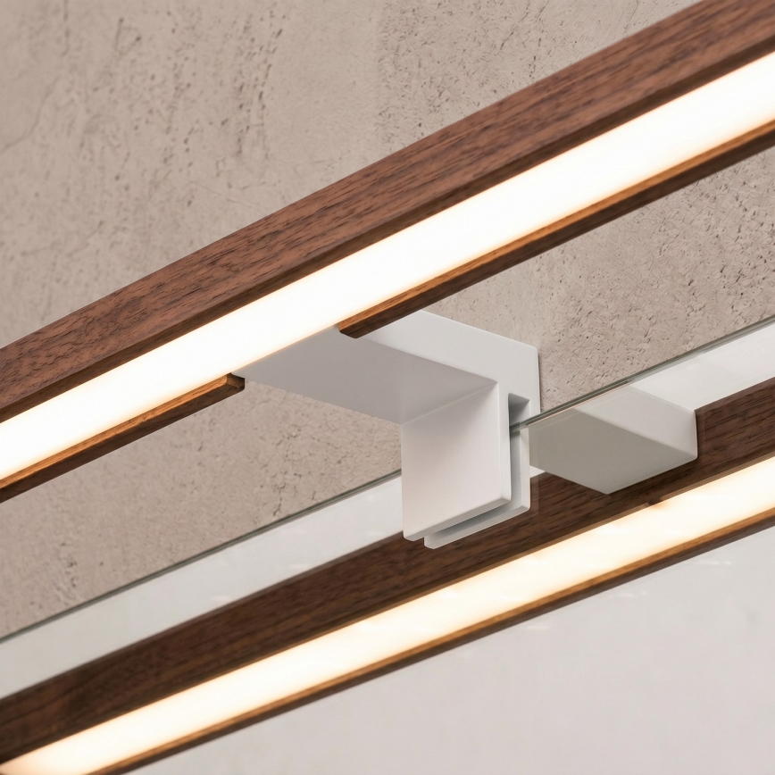 Brilagi - Oświetlenie LED do lustra łazienkowego 3 w 1 WOODY MIRROR LED/8W/230V 40 cm IP44 biały/dąb wiśnia