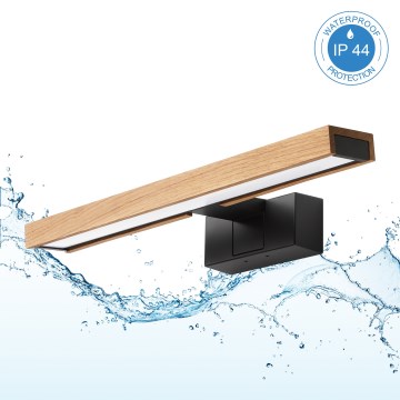 Brilagi - Oświetlenie LED do lustra łazienkowego 3w1 WOODY MIRROR LED/8W/230V IP44 czarny/dąb