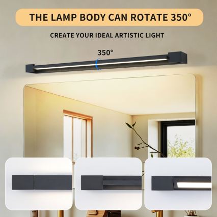 BRILAGI - LED oświetlenie łazienkowe do lustra AQUA LINE LED/20W/230V 80 cm IP44 czarne CRI 90