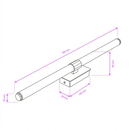 Brilagi - Oświetlenie do lustra łazienkowego DIANA LED/10W/230V 60 cm IP44 czarne