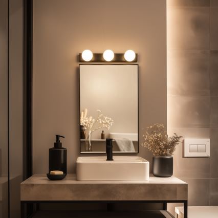 Brilagi - Oświetlenie LED lustra łazienkowego HOLLYWOOD 3xLED/3W/230V 39 cm IP44 czarny