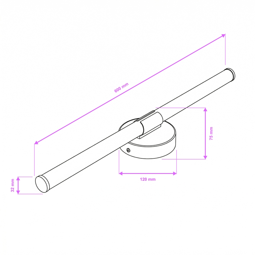 Brilagi - LED oświetlenie do lustra LARA LED/10W/230V 60 cm IP44 czarne