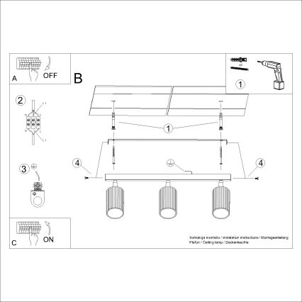 Brilagi - Oświetlenie punktowe CRESTO 3xGU10/10W/230V białe