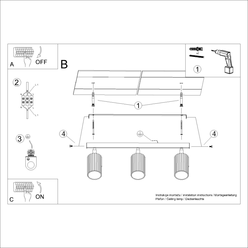 Brilagi - Oświetlenie punktowe CRESTO 3xGU10/10W/230V białe